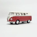 Miniatura Volkswagen Kombi Vermelha Teto Creme Escala 1:36