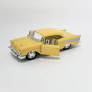 Miniatura Antigo Clássico Chevrolet Bel Air 1957 Amarelo Escala 1:36
