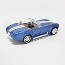 Miniatura Antigo Clássico Ford Shelby Cobra 427 1965 Azul Escala 1:36