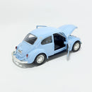 Miniatura Antigo Clássico Nacional Volkswagen Fusca Beetle Abre Capô Azul Bebê Escala 1:36