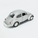 Miniatura Antigo Clássico Nacional Volkswagen Fusca Beetle Abre Capô Prata Escala 1:36