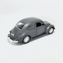 Miniatura Antigo Clássico Nacional Volkswagen Fusca Beetle Abre Capô Cinza Escala 1:36