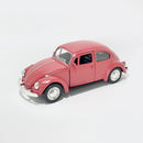 Miniatura Antigo Clássico Nacional Volkswagen Fusca Beetle Abre Capô Vermelho Fosco Escala 1:36