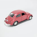 Miniatura Antigo Clássico Nacional Volkswagen Fusca Beetle Abre Capô Vermelho Fosco Escala 1:36
