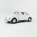 Miniatura Antigo Clássico Nacional Volkswagen Fusca Beetle Abre Capô Branco Escala 1:36