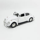 Miniatura Antigo Clássico Nacional Volkswagen Fusca Beetle Abre Capô Branco Escala 1:36