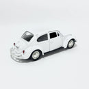 Miniatura Antigo Clássico Nacional Volkswagen Fusca Beetle Abre Capô Branco Escala 1:36