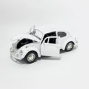 Miniatura Antigo Clássico Nacional Volkswagen Fusca Beetle Abre Capô Branco Escala 1:36