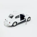 Miniatura Antigo Clássico Nacional Volkswagen Fusca Beetle Abre Capô Branco Escala 1:36