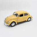 Miniatura Antigo Clássico Nacional Volkswagen Fusca Beetle Abre Capô Amarelo Escala 1:36