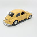 Miniatura Antigo Clássico Nacional Volkswagen Fusca Beetle Abre Capô Amarelo Escala 1:36