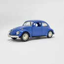 Miniatura Antigo Clássico Nacional Volkswagen Fusca Beetle Abre Capô Azul Escala 1:36