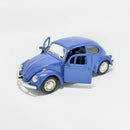 Miniatura Antigo Clássico Nacional Volkswagen Fusca Beetle Abre Capô Azul Escala 1:36