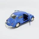 Miniatura Antigo Clássico Nacional Volkswagen Fusca Beetle Abre Capô Azul Escala 1:36