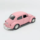Miniatura Antigo Clássico Nacional Volkswagen Fusca Beetle Abre Capô Rosa Escala 1:36