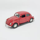 Miniatura Carro Antigo Clássico Nacional Volkswagen Fusca Beetle Abre Capô Vermelho Escala 1:36