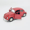 Miniatura Carro Antigo Clássico Nacional Volkswagen Fusca Beetle Abre Capô Vermelho Escala 1:36