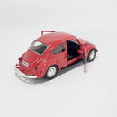 Miniatura Carro Antigo Clássico Nacional Volkswagen Fusca Beetle Abre Capô Vermelho Escala 1:36