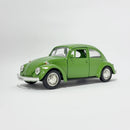 Carro Miniatura Antigo Clássico Nacional Volkswagen Fusca Beetle Abre Capô Verde Escala 1:36