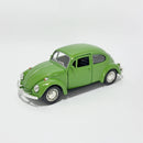 Carro Miniatura Antigo Clássico Nacional Volkswagen Fusca Beetle Abre Capô Verde Escala 1:36