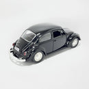 Miniatura Antigo Clássico Nacional Volkswagen Fusca Beetle Abre Capô Preto Escala 1:36