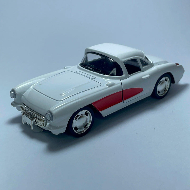 Miniatura Carro Antigo Chevrolet Corvette 1957 Branco - MiniTurbo