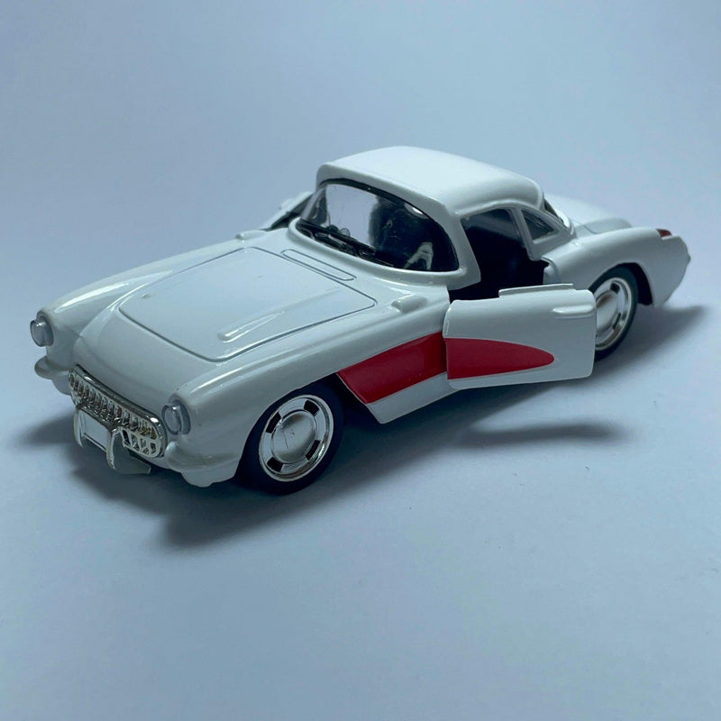 Miniatura Carro Antigo Chevrolet Corvette 1957 Branco - MiniTurbo