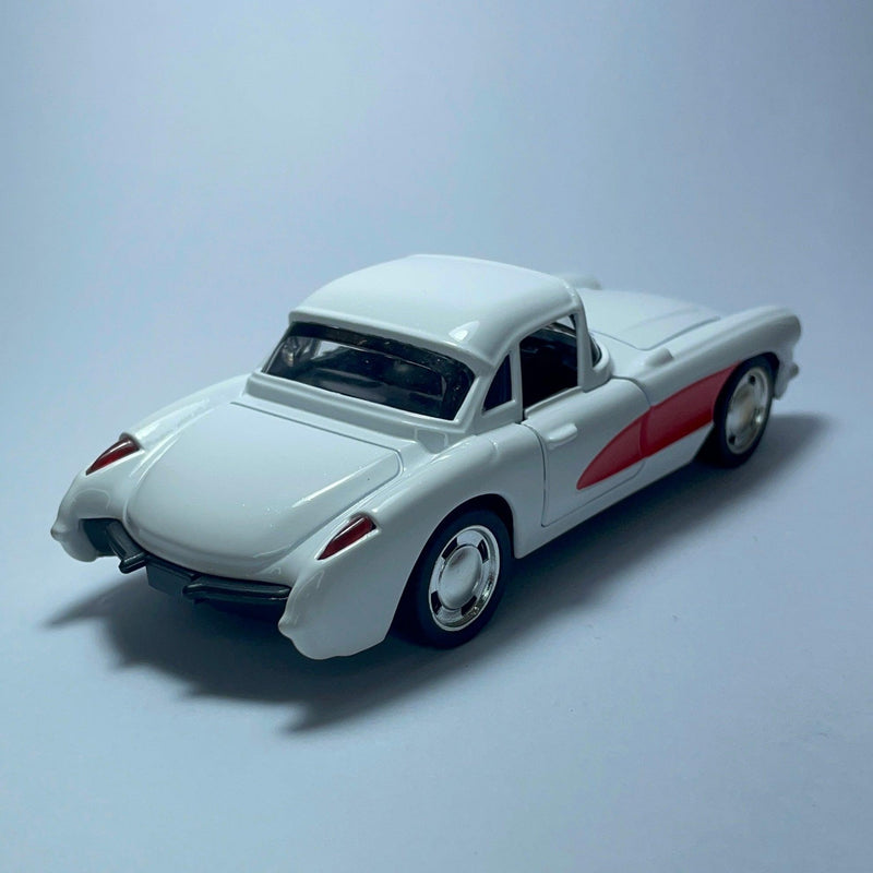 Miniatura Carro Antigo Chevrolet Corvette 1957 Branco - MiniTurbo