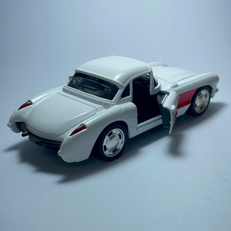 Miniatura Carro Antigo Chevrolet Corvette 1957 Branco - MiniTurbo