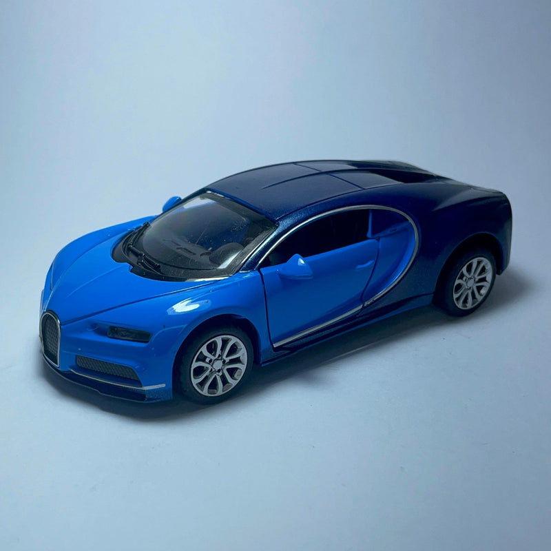 Miniatura Carro de Corrida Esportivo Bugatti Chiron Azul - MiniTurbo