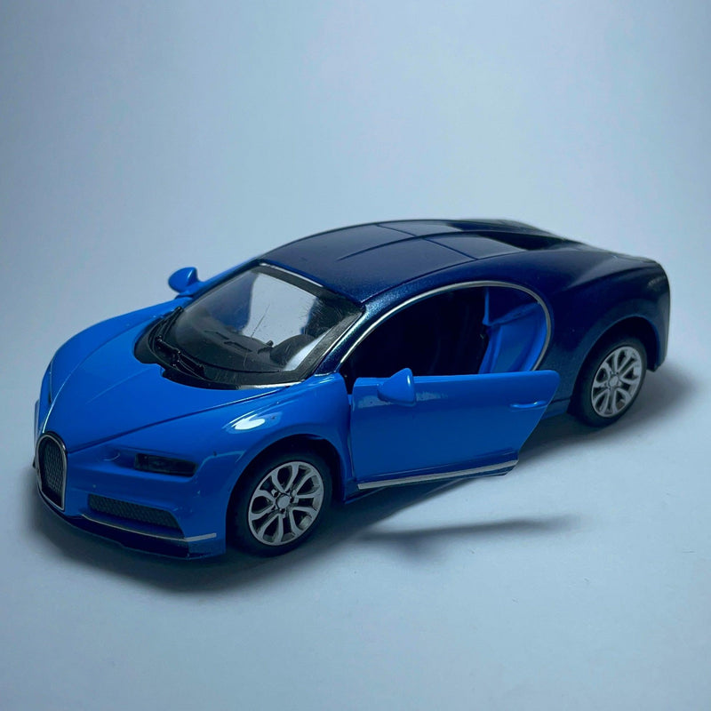 Miniatura Carro de Corrida Esportivo Bugatti Chiron Azul - MiniTurbo