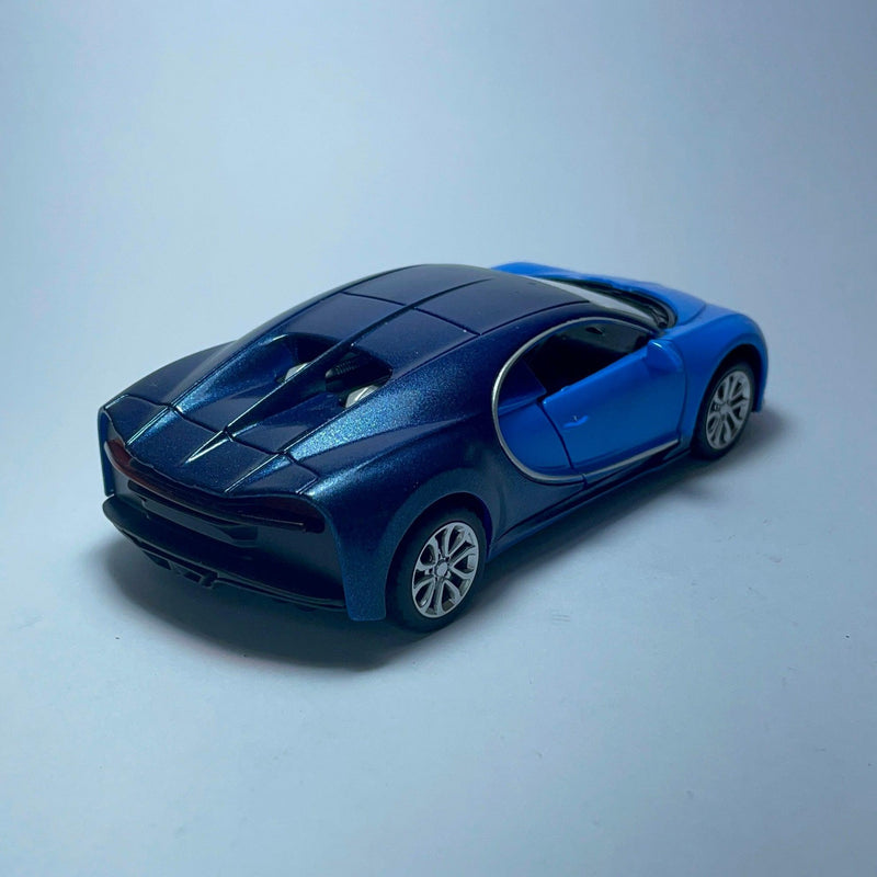 Miniatura Carro de Corrida Esportivo Bugatti Chiron Azul - MiniTurbo