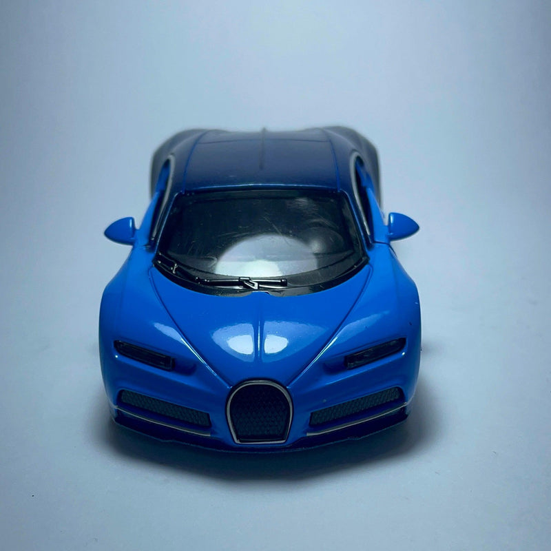 Miniatura Carro de Corrida Esportivo Bugatti Chiron Azul - MiniTurbo