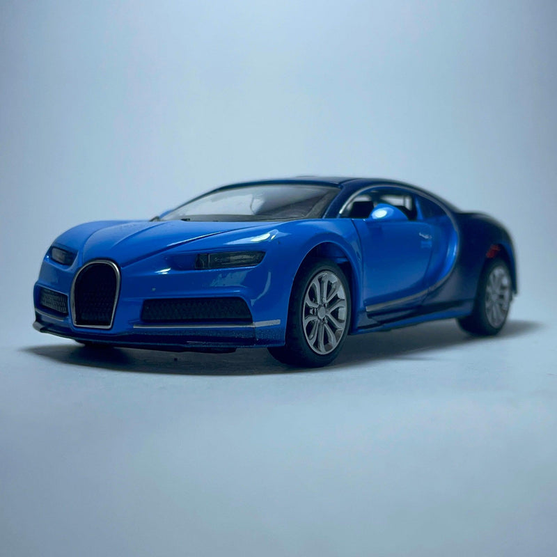 Miniatura Carro de Corrida Esportivo Bugatti Chiron Azul - MiniTurbo