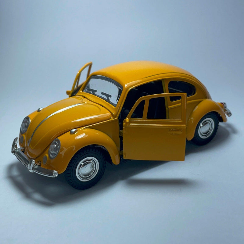 Miniatura Carro Antigo Clássico Volkswagen Fusca 1967 Amarelo - MiniTurbo