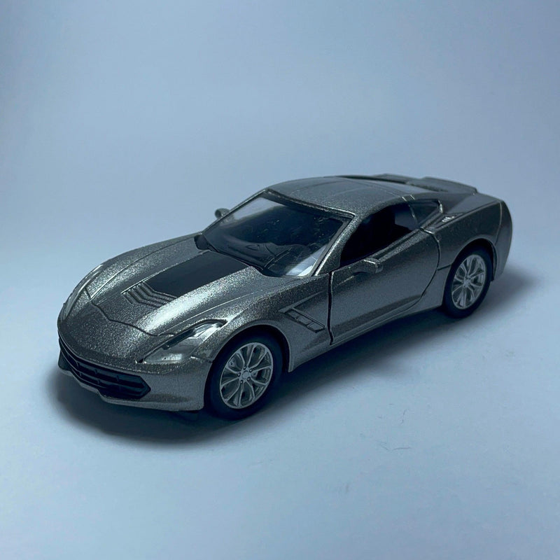 Carrinho Miniatura de Corrida Esportivo Chevrolet Corvette StinGray Prata - MiniTurbo