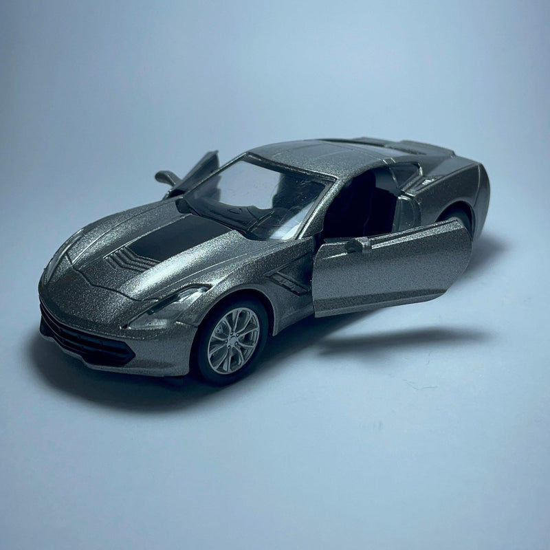 Carrinho Miniatura de Corrida Esportivo Chevrolet Corvette StinGray Prata - MiniTurbo