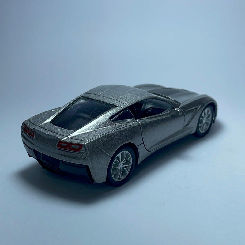 Carrinho Miniatura de Corrida Esportivo Chevrolet Corvette StinGray Prata - MiniTurbo