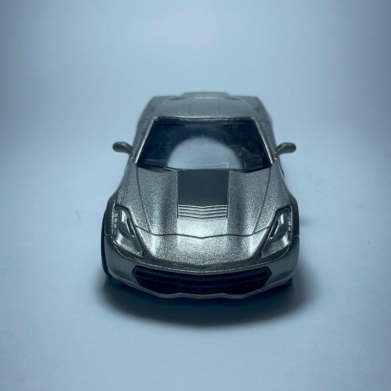 Carrinho Miniatura de Corrida Esportivo Chevrolet Corvette StinGray Prata - MiniTurbo