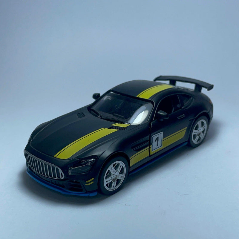 Miniatura Carro de Corrida Esportivo Mercedes AMG Preto Fosco - MiniTurbo