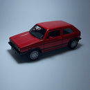 Miniatura Carro Antigo Clássico Volkswagen Golf GTI Vermelho Escala 1/36 - MiniTurbo