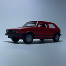 Miniatura Carro Antigo Clássico Volkswagen Golf GTI Vermelho Escala 1/36 - MiniTurbo