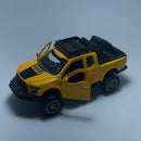 Miniatura Carrinho PickUp Ford Raptor Amarelo Escala 1/36 - MiniTurbo