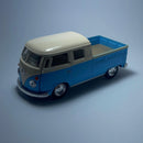 Miniatura Carrinho Antigo Clássico Volkswgen Kombi PickUp Azul Escala 1/36 - MiniTurbo