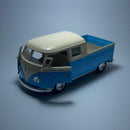 Miniatura Carrinho Antigo Clássico Volkswgen Kombi PickUp Azul Escala 1/36 - MiniTurbo