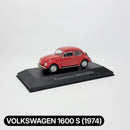 Miniatura Carros Clássicos do Brasil Nacional Volkswagen Fusca 1600 S 1974 Vermelho Escala 1:43
